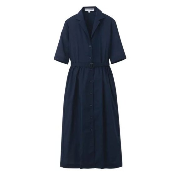 Uniqlo X Ines De La Fressange Short Sleeve Dress with Belt - Picture 1 of 6